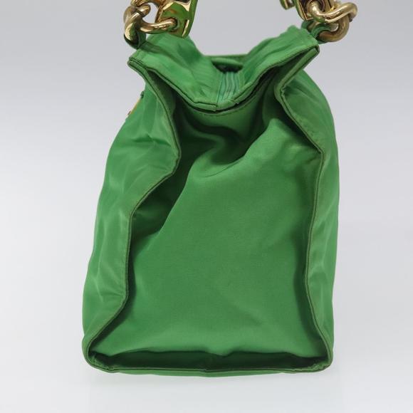 PRADA Hand Bag Nylon Green Gold Auth EC012 - Picture 3 of 16